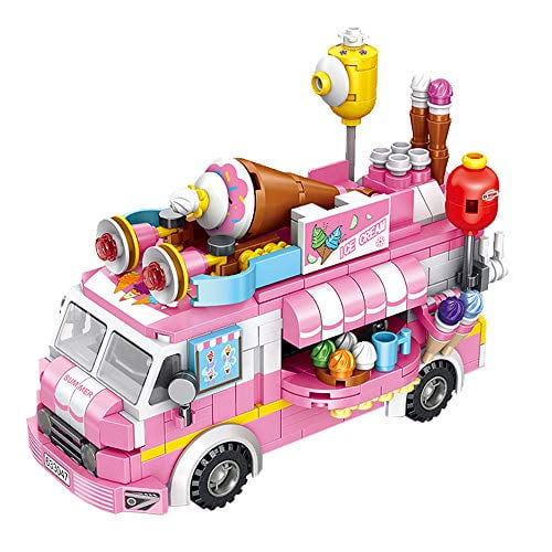 607 Pieces Ice Cream Truck Set Toys for 5 6 7 8 9 10 11 12 Year Old Girls 25-in-1 Girls Pink Building Blocks Toys Set STEM EducatiOnal Toys for Kids Best Building Block Gifts for Girls Age 5 6 7 8 9+ 